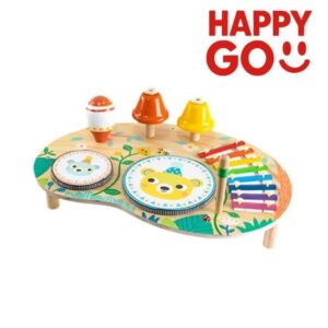 Table Musicale 3-en-1 Bois | Xylophone Tambours Clochettes | Maroc