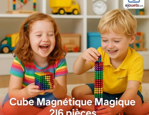 Cube Magnétique Néodyme 216 Billes – Jeu de Construction Aimantée Arc-en-Ciel 5mm