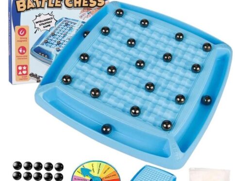 Jeu d’Échecs de Bataille Magnétique – Jeu de Stratégie Interactif avec Billes Aimantées et Roulette