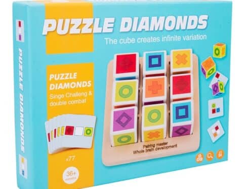 Puzzle Diamonds Game | Jeu de Logique 3×3 avec Chronomètre | Maroc