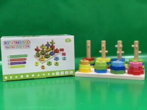Jeu de Tri Rotatif 2 en 1 en Bois - Puzzle Géométrique avec Colonnes Pivotantes et Formes Multiples Montessori 3