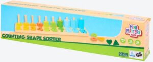 Jeu de Comptage en Bois Mini Matters - Puzzle Éducatif Chiffres et Formes Géométriques pour Apprendre à Compter