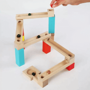 Circuit à Billes en Bois Montessori - Jeu de Construction STEM pour Enfants 3-8 ans