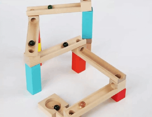 Circuit à Billes en Bois Montessori – Jeu de Construction STEM pour Enfants 3-8 ans