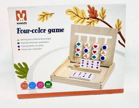 Jeu Logique 4 Couleurs Formes | Montessori Sablier Bois | Maroc