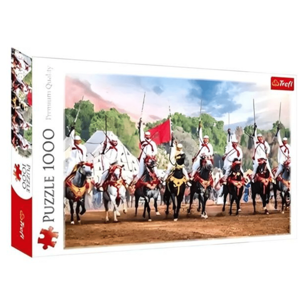 Puzzle Trefl 1000 Pièces Fantasia Marocaine – Casse-Tête Spectacle Équestre Traditionnel Cavaliers Maroc