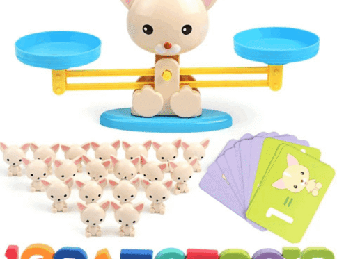 Jeu de Balance Mathématique Puppy Up – Jouet Éducatif Montessori pour Apprendre les Chiffres et Compter