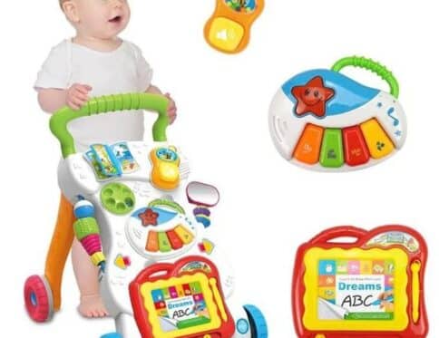 Trotteur Musical Éducatif 3 en 1 pour Bébé – Chariot de Marche Interactif avec Activités et Sons