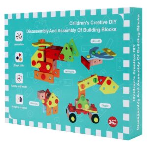 Constructeur en Bois 64 Pièces | Jeu Montessori 3+ ans | Maroc