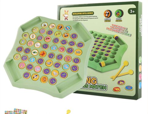 Jeu de Mémoire Flip Chess Animaux – Plateau Hexagonal Memory Match 2-4 Joueurs –