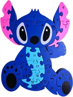 Puzzle Bois Stitch Disney 26 Pièces | Lilo & Stitch Numéroté | Maroc